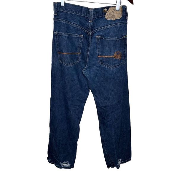 Y2K Mecca USA Wide Leg Embroidered Skater Jeans 32/34 - Picture 2 of 4